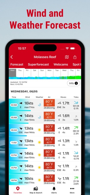 Screenshot of Windfinder: Wind & Weather map