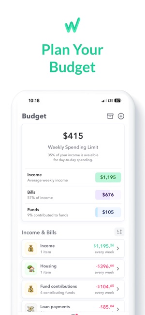 Screenshot of Weekly: Budget Planner App