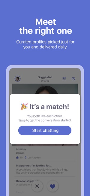 Screenshot of Coffee Meets Bagel Dating App