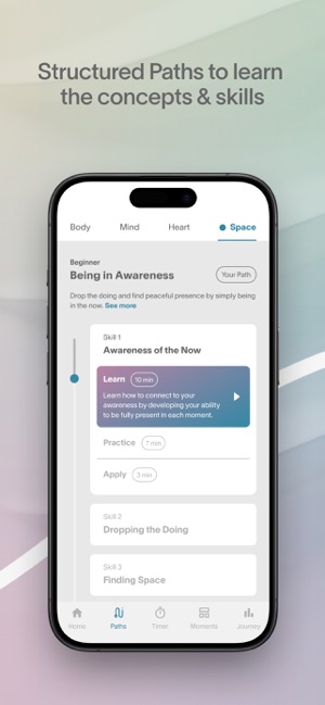Screenshot of Moments of Space Meditation