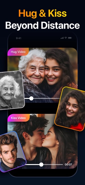 Screenshot of AI Kissing, Hug Video・Geniart