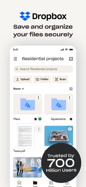 Screenshot of Dropbox: Files & Photo Storage