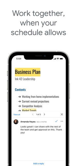 Screenshot of Google Docs