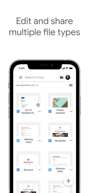 Screenshot of Google Docs
