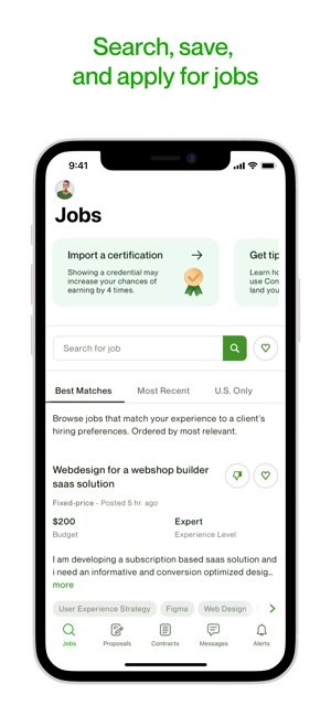 Screenshot of Upwork for Freelancers