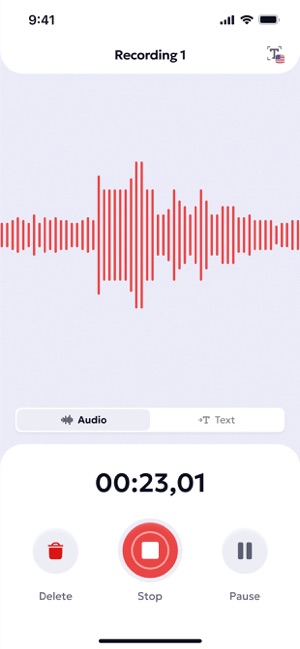 Screenshot of AI Transcribe: Voice Recorder