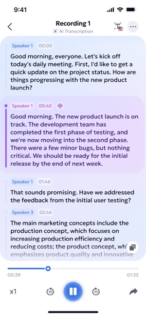 Screenshot of AI Transcribe: Voice Recorder