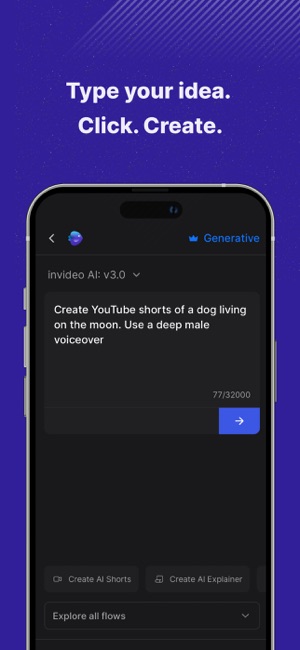 Screenshot of invideo AI: AI Video Generator