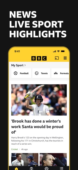 Screenshot of BBC Sport