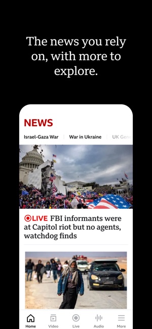 Screenshot of BBC: World News & Stories