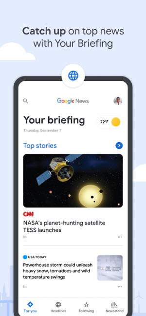Screenshot of Google News