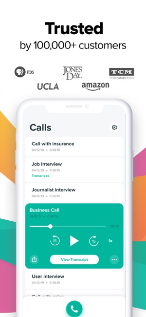 Screenshot of Rev Call Recorder