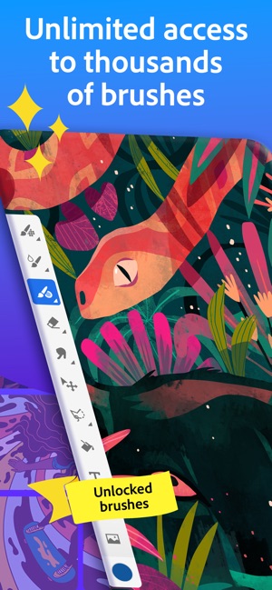 Screenshot of Adobe Fresco: Painting Studio