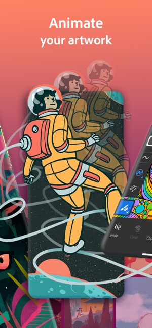 Screenshot of Adobe Fresco: Painting Studio