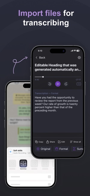 Screenshot of SpeakApp AI: Voice Notes