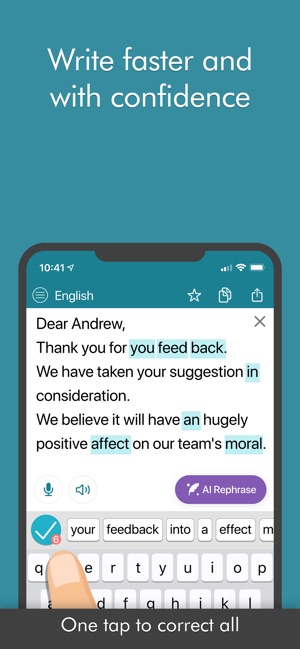 Screenshot of Ginger Writer