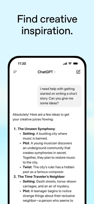Screenshot of ChatGPT