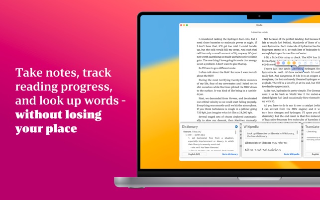 Screenshot of Kindle