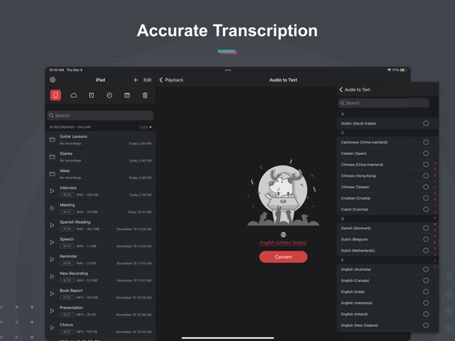 Screenshot of Voice Recorder & Notes Pro