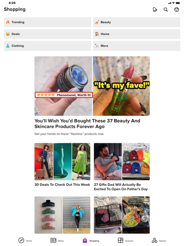 Screenshot of BuzzFeed - Quiz, Trivia & News