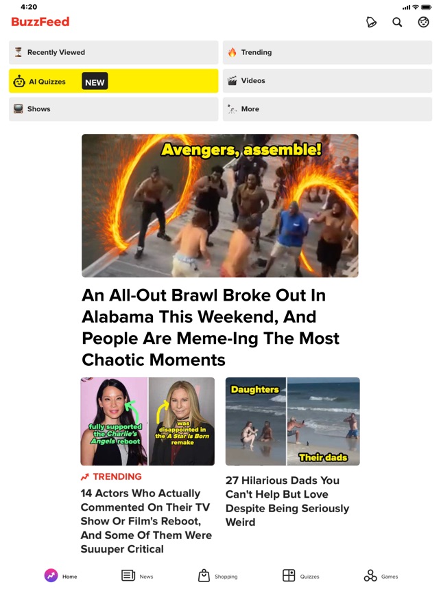 Screenshot of BuzzFeed - Quiz, Trivia & News