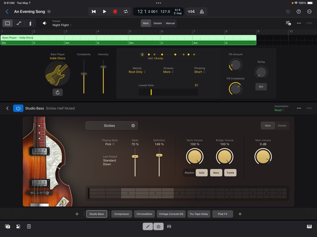 Screenshot of Logic Pro for iPad