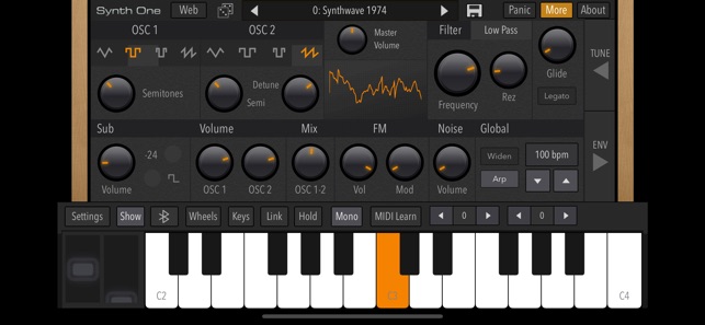Screenshot of AudioKit Synth One Synthesizer