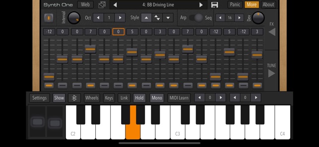 Screenshot of AudioKit Synth One Synthesizer