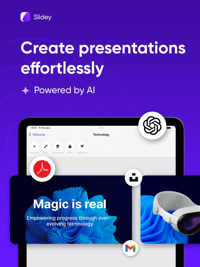 Screenshot of Slidey: Ai Presentation Slides