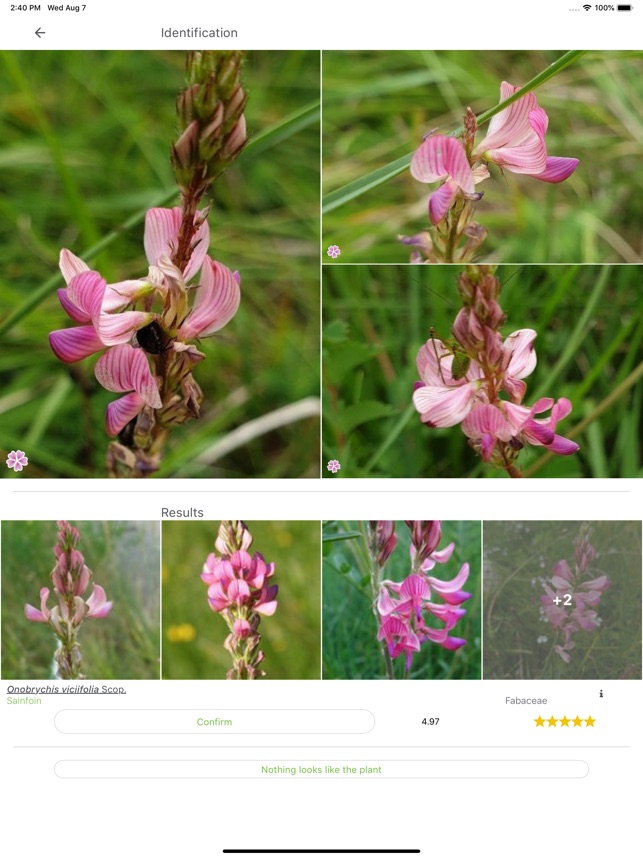 Screenshot of PlantNet