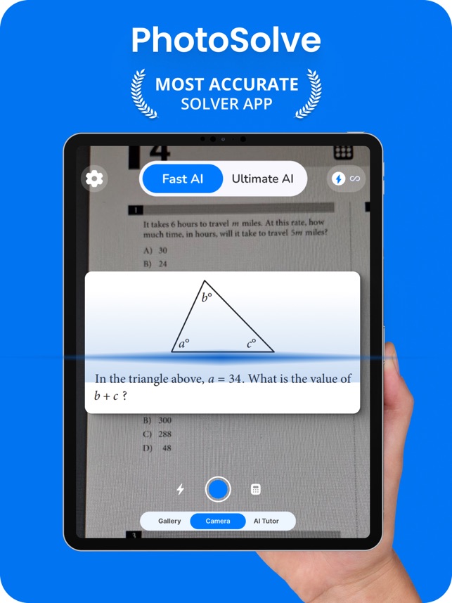 Screenshot of PhotoSolve: AI Homework Helper