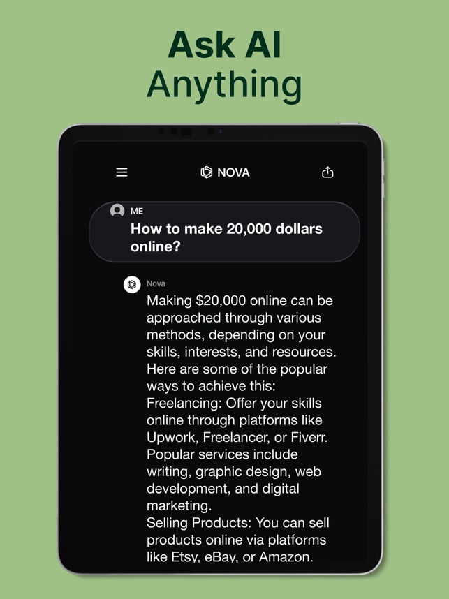 Screenshot of AI Chatbot - Nova