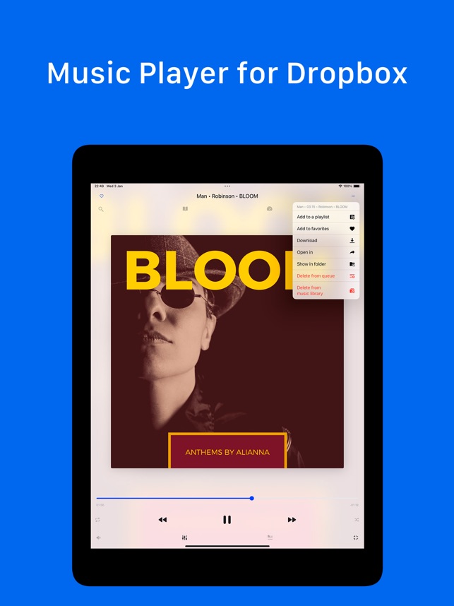 Screenshot of Musicbox: player for Dropbox