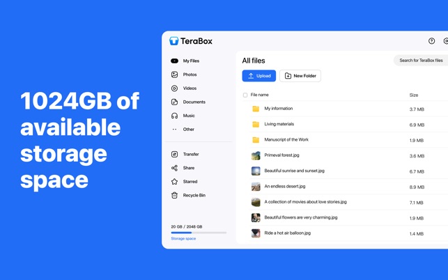 Screenshot of TeraBox: Cloud Storage Space