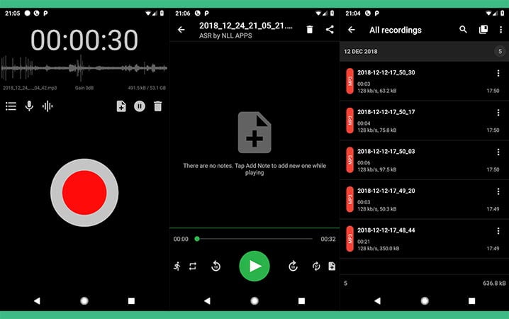 ASR Voice Recorder app