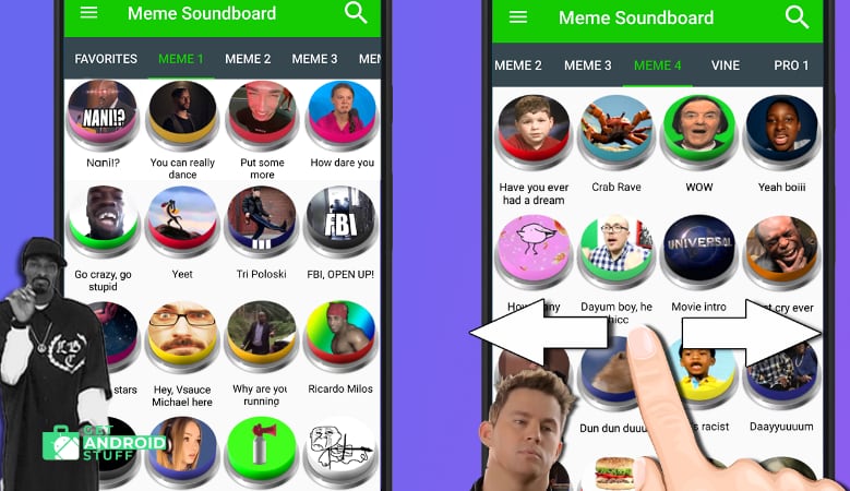 Screenshot of Meme and Vine Soundboard app