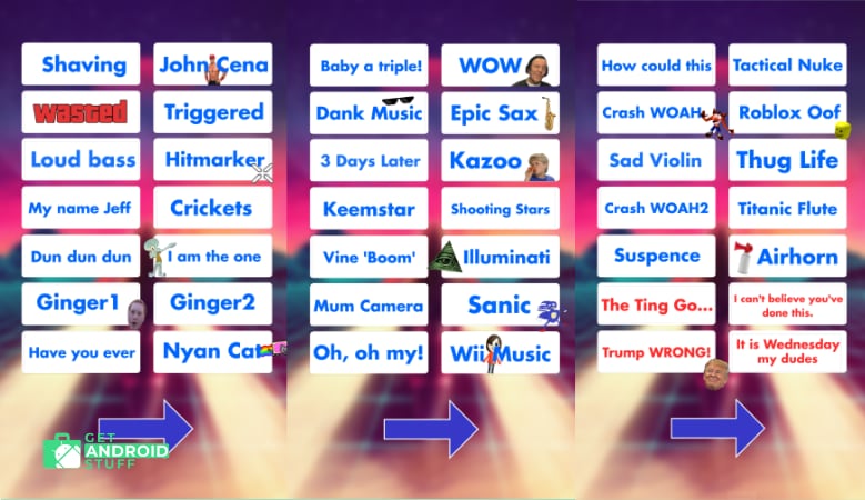 Screenshot of Meme Soundboard app for android